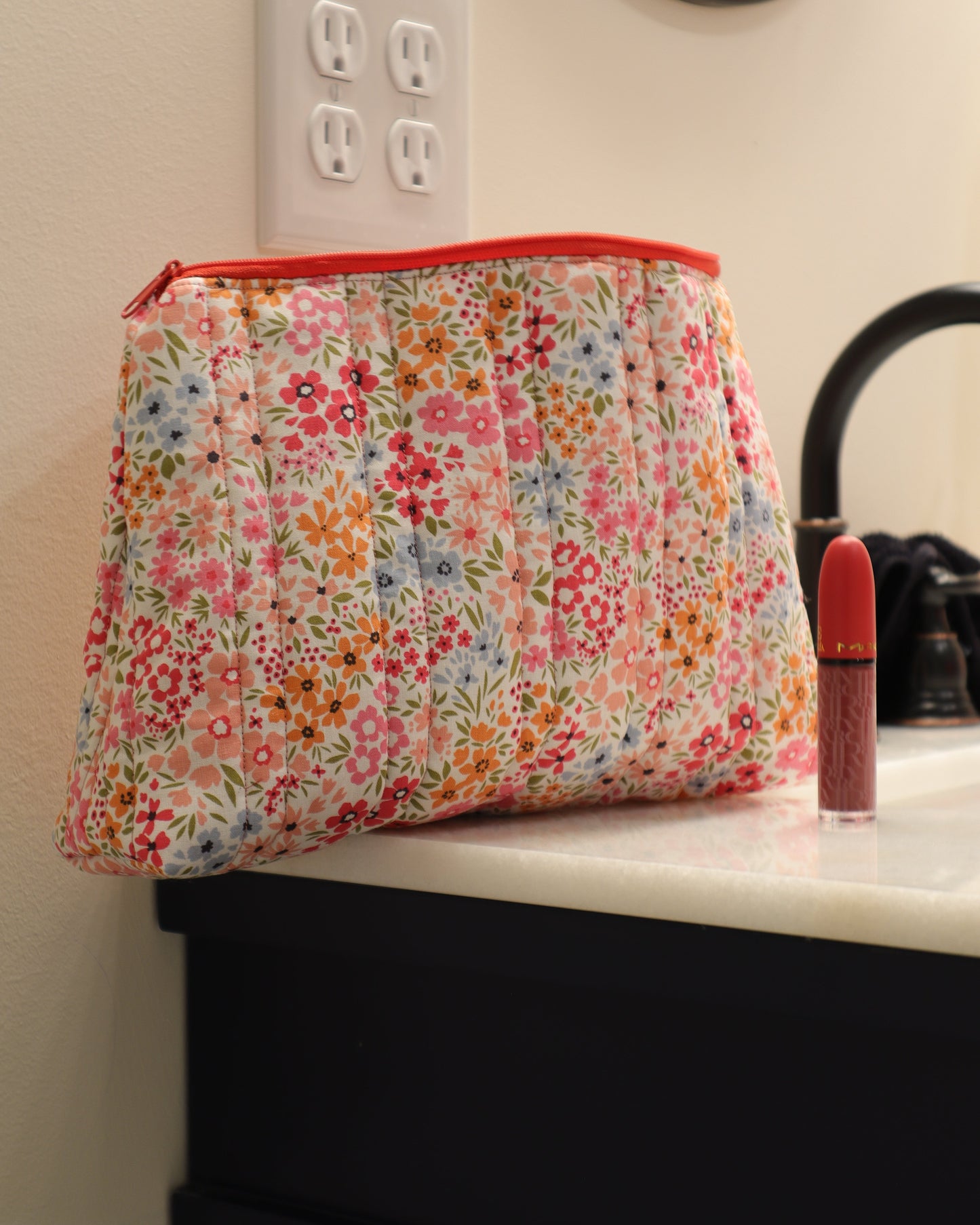 Floral Makeup Bag (Red Edition) - Cori Eclectic Co.