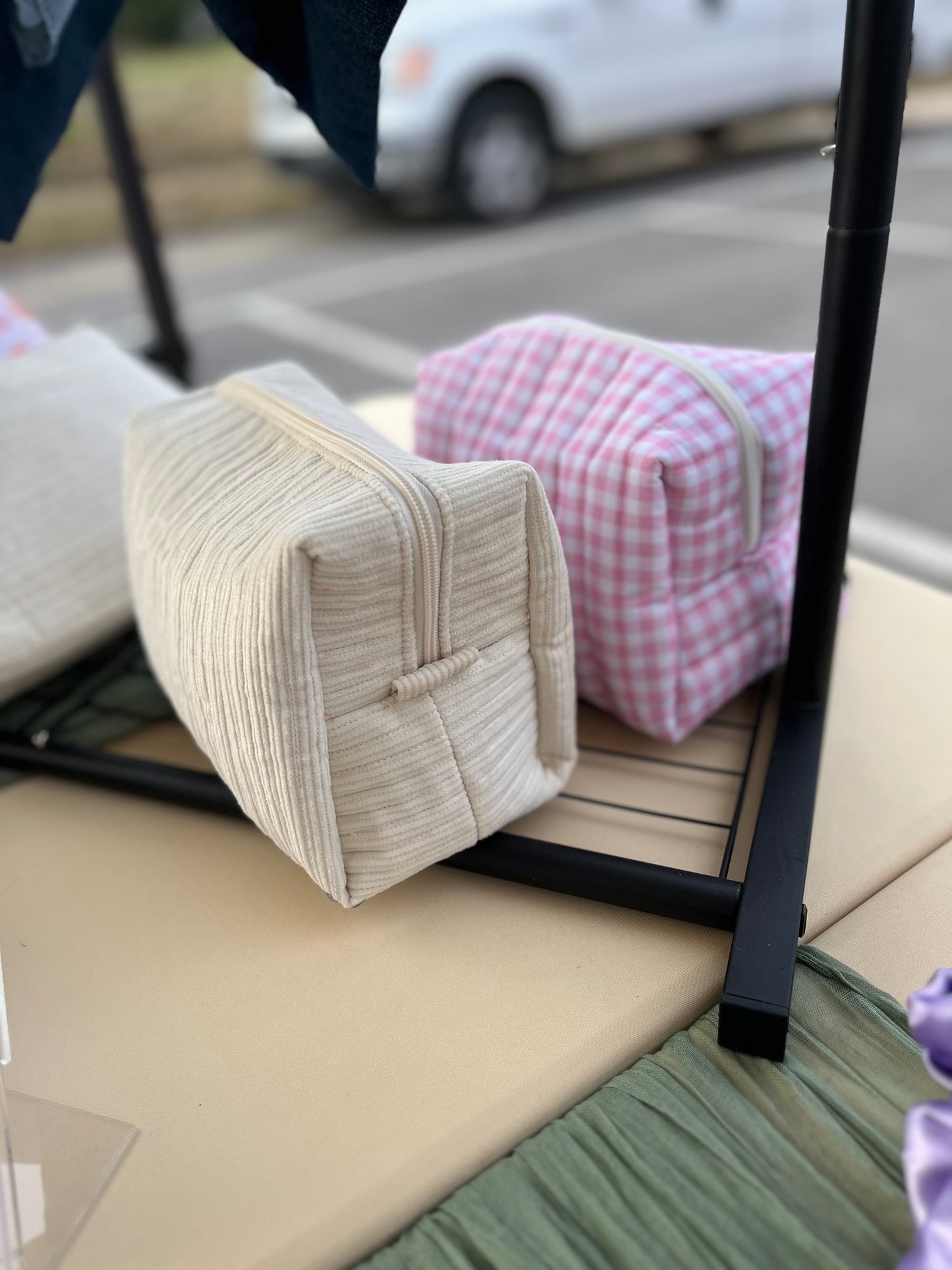 Pink Gingham Makeup Bag - Cori Eclectic Co.