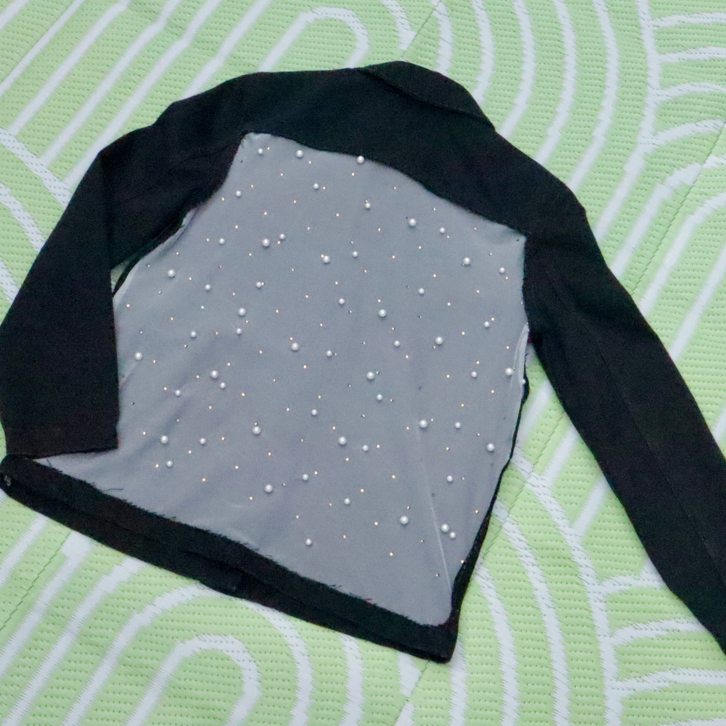 String of Pearls - Reworked Denim Jacket