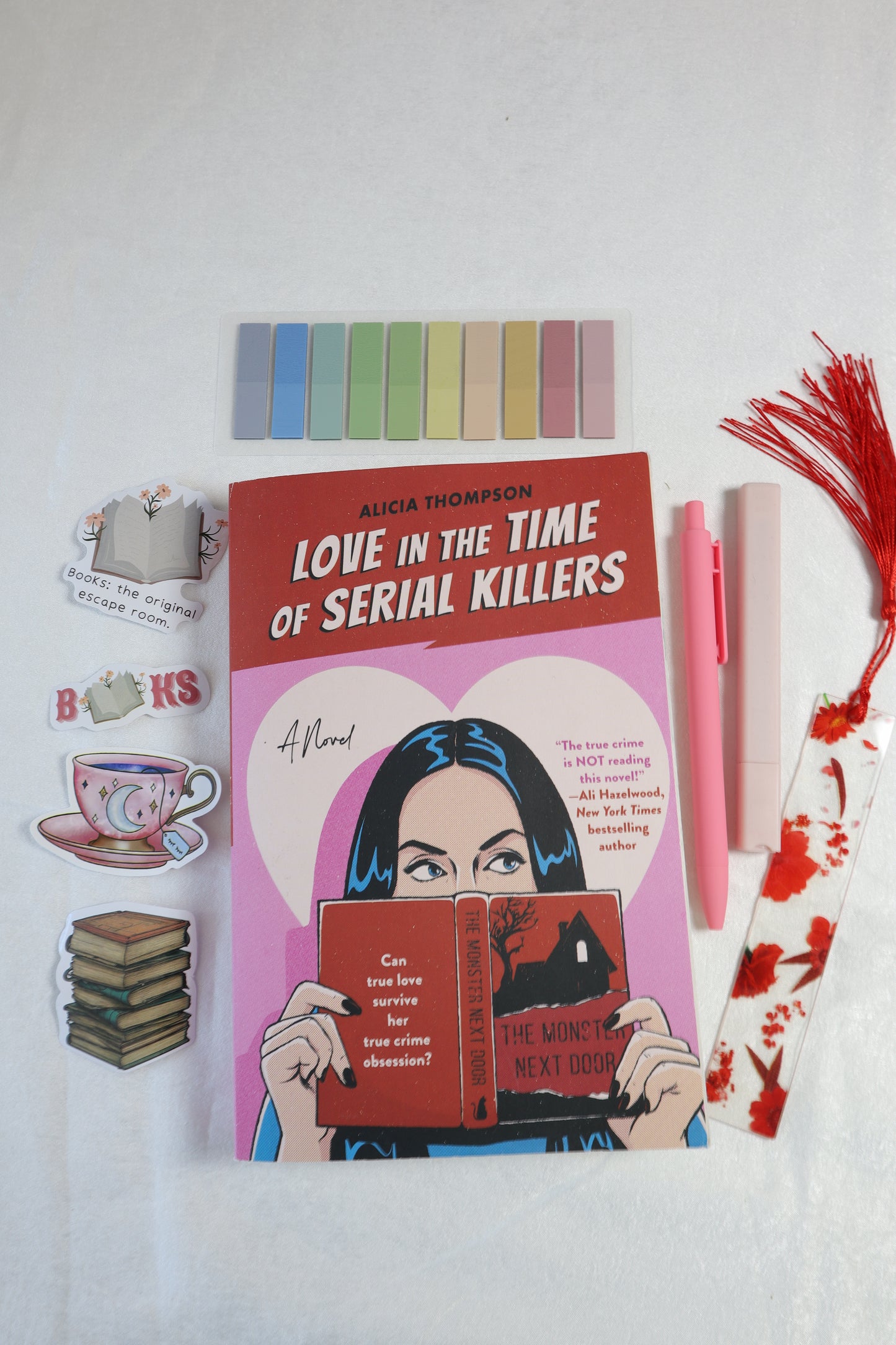 books, new book, mystery gift, reader, surprise, reading list, notation kit, bookmark, sticker, highlighter, pen, romance books, series books