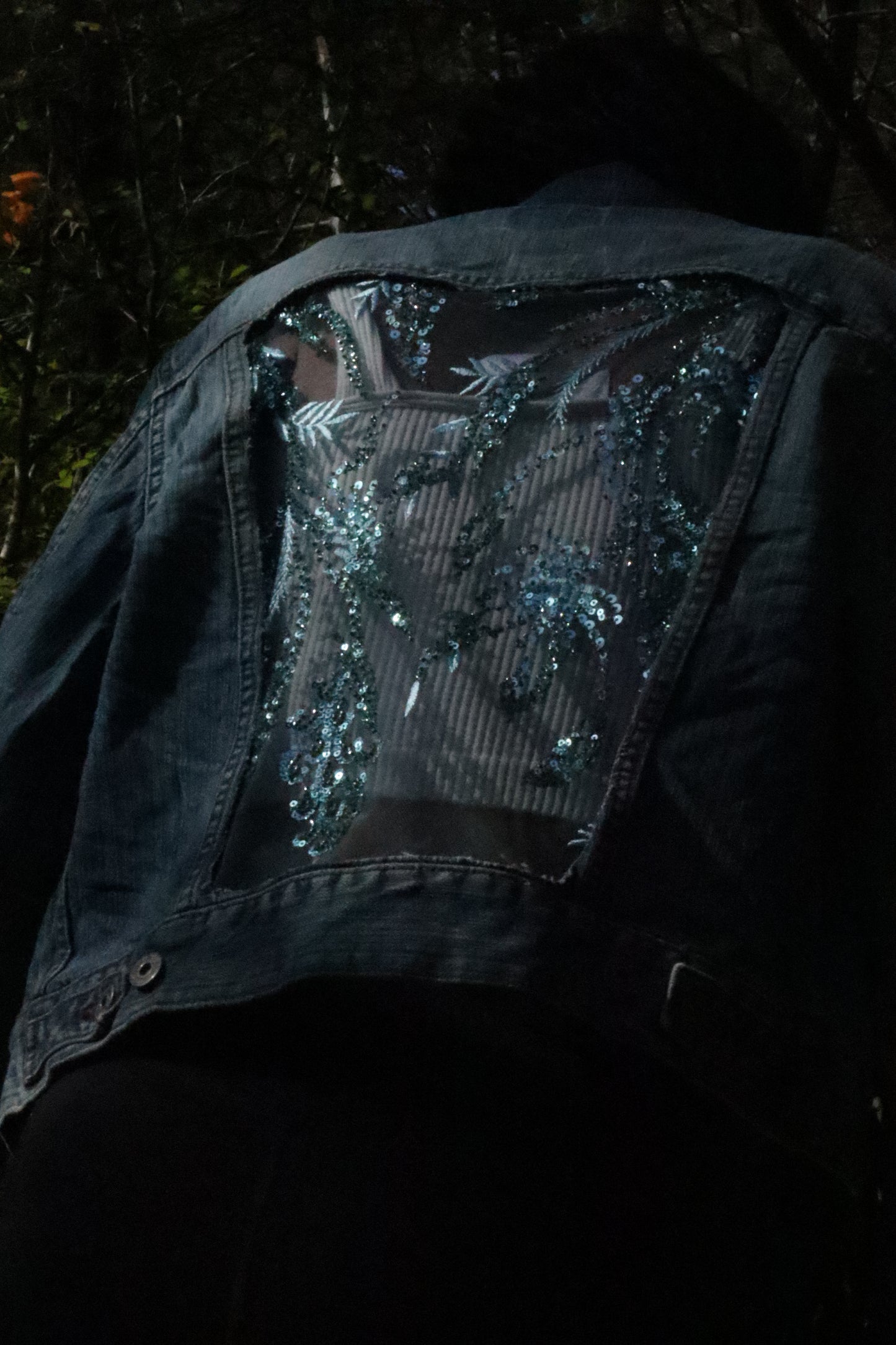 Glimmering Sea - Reworked Denim Jacket